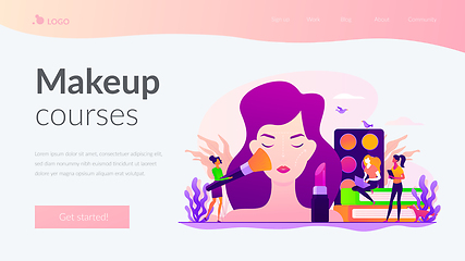 Image showing Makeup courses concept landing page