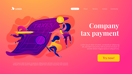 Image showing Tax form landing page template.