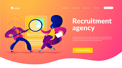 Image showing Recruitment agency landing page template.