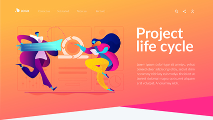 Image showing Agile project management landing page template.