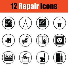 Image showing Set of flat repair icons
