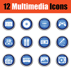 Image showing Set of multimedia icons. 