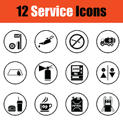 Image showing Set of twelve Petrol station icons