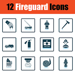 Image showing Set of fire service icons