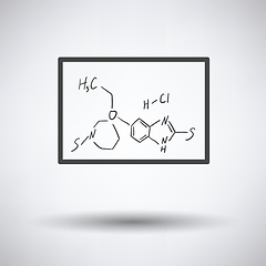 Image showing Icon of chemistry formula on classroom blackboard