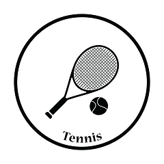 Image showing Icon of Tennis rocket and ball 