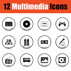 Image showing Set of multimedia icons