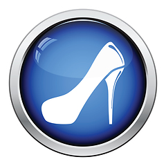 Image showing Female shoe with high heel icon