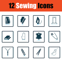 Image showing Set of sewing icons