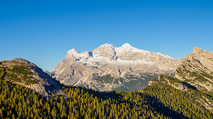 Image showing Tofana mountain group with the highest peak Tofana di Rozes. 