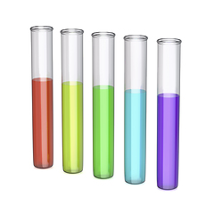 Image showing Test tubes with colored liquids