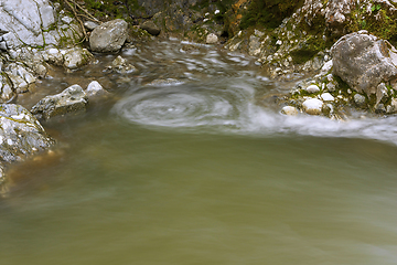 Image showing water whirl on a mountain river