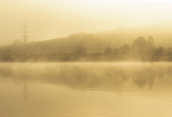 Image showing misty morning over the lake