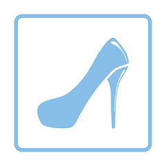 Image showing Female shoe with high heel icon