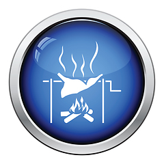 Image showing Roasting meat on fire icon