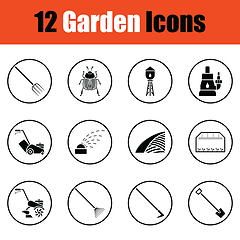 Image showing Set of gardening icons