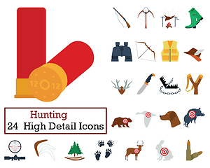 Image showing Set of 24 Hunting Icons