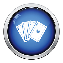 Image showing Set of four card icons