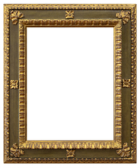 Image showing Rectangular gilded wooden antique empty picture frame