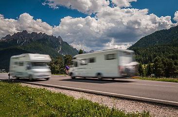 Image showing Family vacation travel, holiday trip in motorhome RV, caravan ca