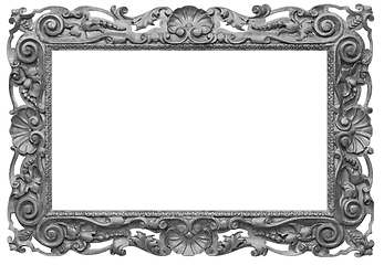 Image showing Wooden vintage rectangular silver-plated, silver antique empty p