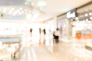 Image showing Blurred image of people in shopping mall with bokeh