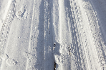 Image showing muddy road, winter