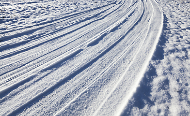 Image showing Snow on the road, winter