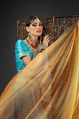 Image showing beautiful arabic style bride in ethnic clothes