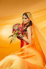 Image showing beautiful arabic style bride in ethnic clothes