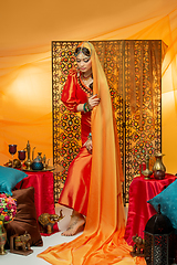 Image showing beautiful arabic style bride in ethnic clothes