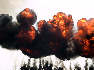 Image showing Explosion fire and smoke