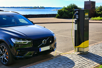 Image showing Volvo Electric Car Seaside Charging