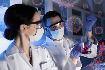 Image showing scientists working on coronavirus vaccine at lab