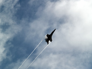 Image showing F-18 rapid climb