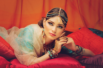 Image showing beautiful arabic style bride in ethnic clothes