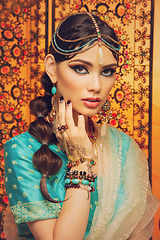 Image showing beautiful arabic style bride in ethnic clothes