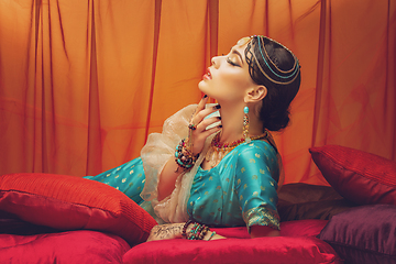 Image showing beautiful arabic style bride in ethnic clothes