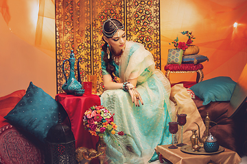 Image showing beautiful arabic style bride in ethnic clothes