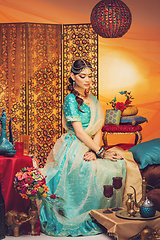 Image showing beautiful arabic style bride in ethnic clothes