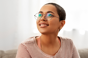 Image showing portrait of african american woman in glasses