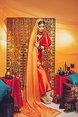 Image showing beautiful arabic style bride in ethnic clothes