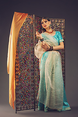 Image showing beautiful arabic style bride in ethnic clothes