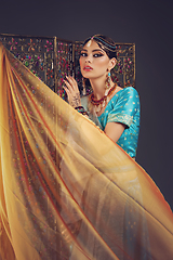 Image showing beautiful arabic style bride in ethnic clothes