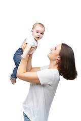 Image showing beautiful young mother with toddler baby boy