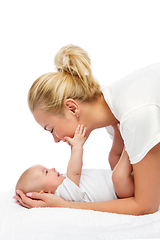 Image showing beautiful young mother with toddler baby girl