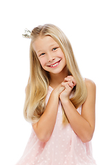 Image showing happy beautiful girl with crown on head