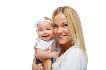 Image showing beautiful young mother with toddler baby girl