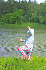 Image showing baby falls down to the river