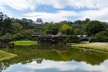 Image showing Garden and Japanese Nagahama Castle